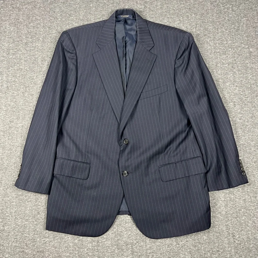 Vintage Brooks Brothers Golden Fleece 2 Piece Suit Men 44R Pinstripe Wool USA